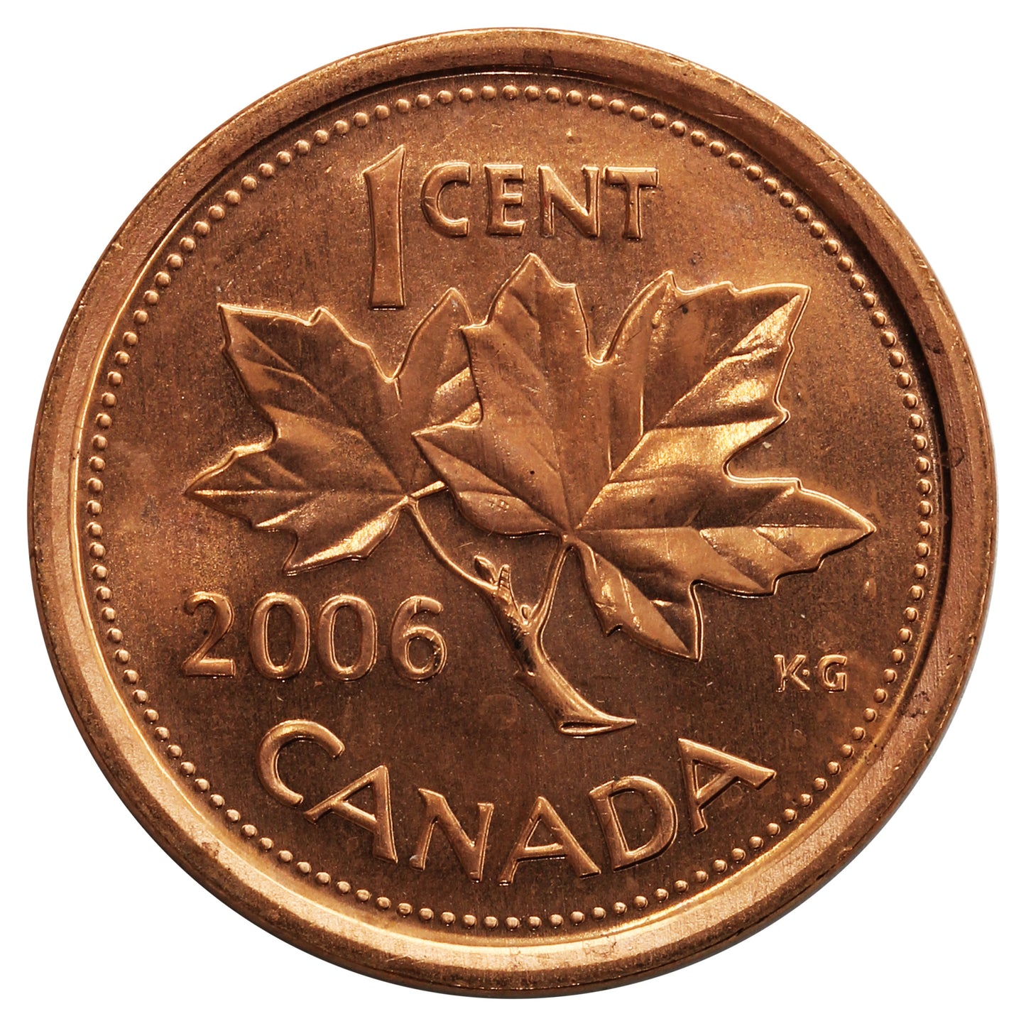 2006 Non Magnetic Canada 1-cent Brilliant Uncirculated (MS-63)