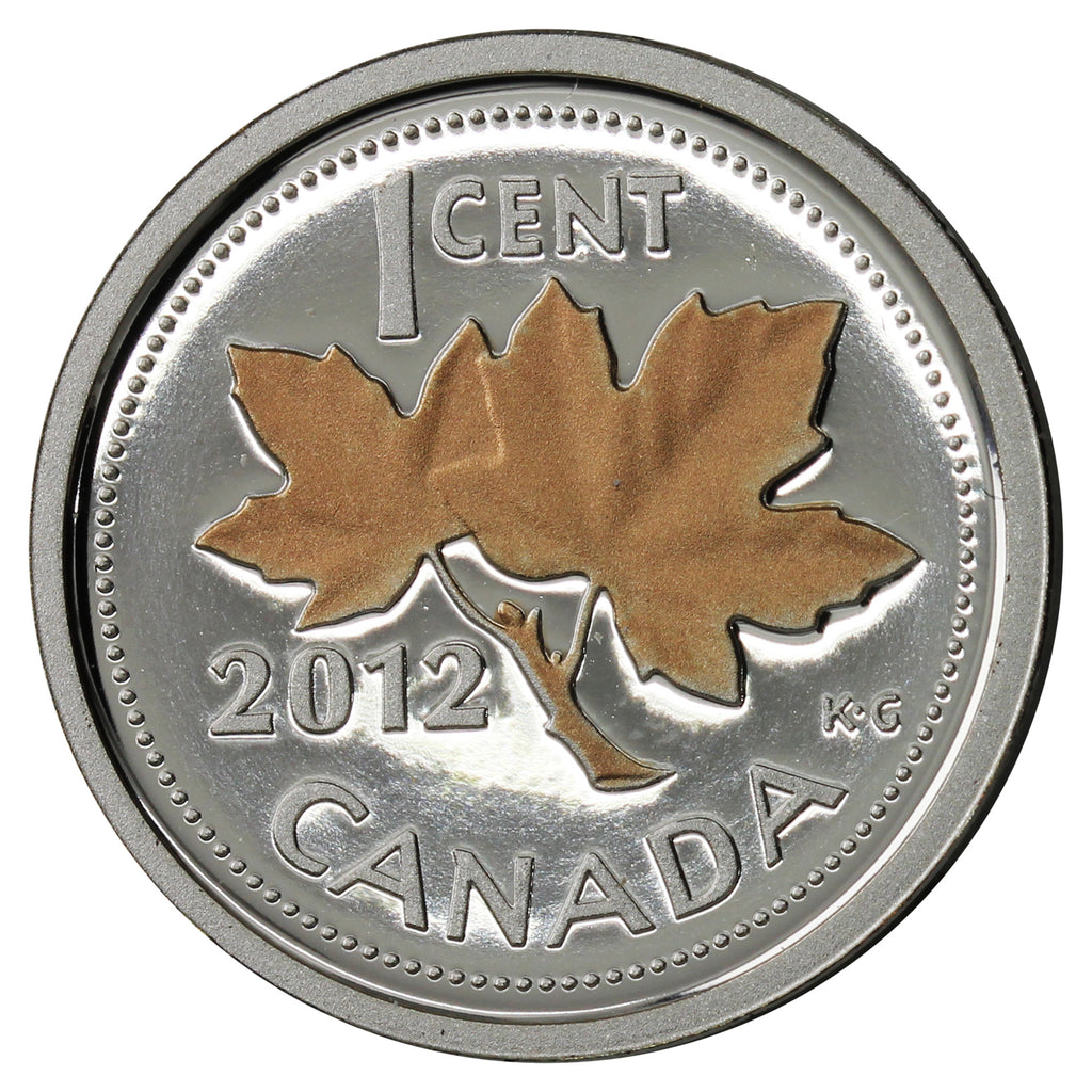 2012 Canada 1-cent Pink Gold Plated Silver Proof $ (No Tax)