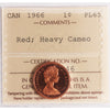 1966 Canada 1-cent ICCS Certified PL-65 Red; Heavy Cameo