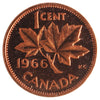 1966 Canada 1-cent ICCS Certified PL-65 Red; Heavy Cameo