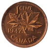 1947 Maple Leaf Blunt 7 Canada 1-cent ICCS Certified MS-64 Red