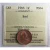 1966 Canada 1-cent ICCS Certified MS-64 Red