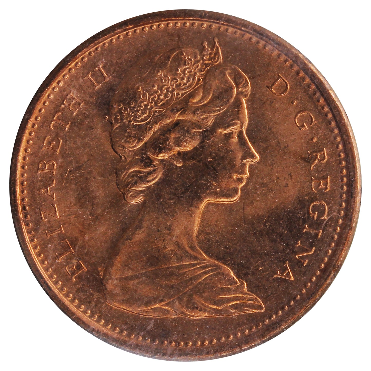 1966 Canada 1-cent ICCS Certified MS-64 Red