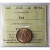 1938 Canada 1-cent ICCS Certified MS-64 Red