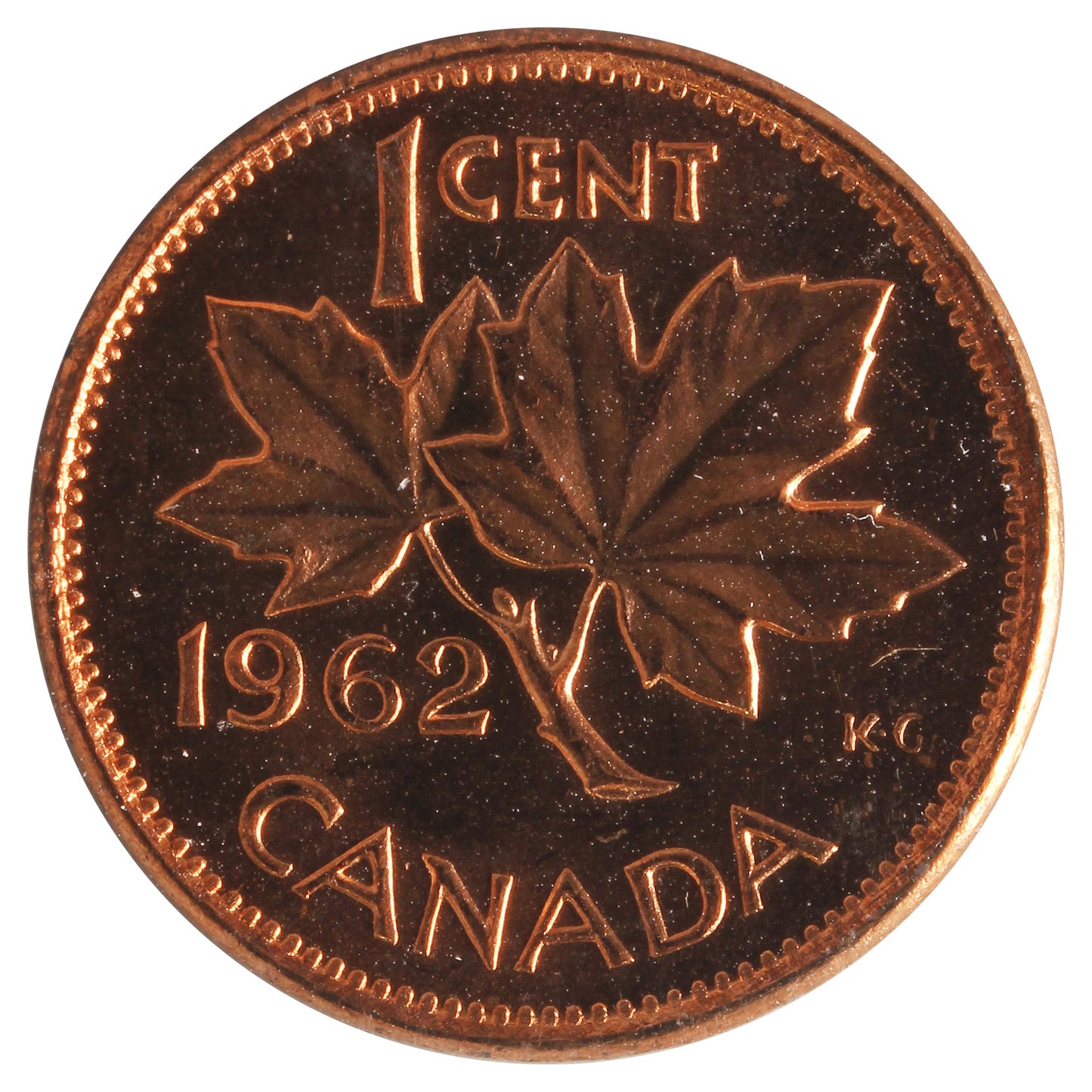 1962 Harp Canada 1-cent ICCS Certified MS-63 Red