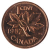 1957 Canada 1-cent ICCS Certified PL-65 Red; Heavy Cameo