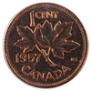 1957 Canada 1-cent ICCS Certified PL-65 Red; Cameo