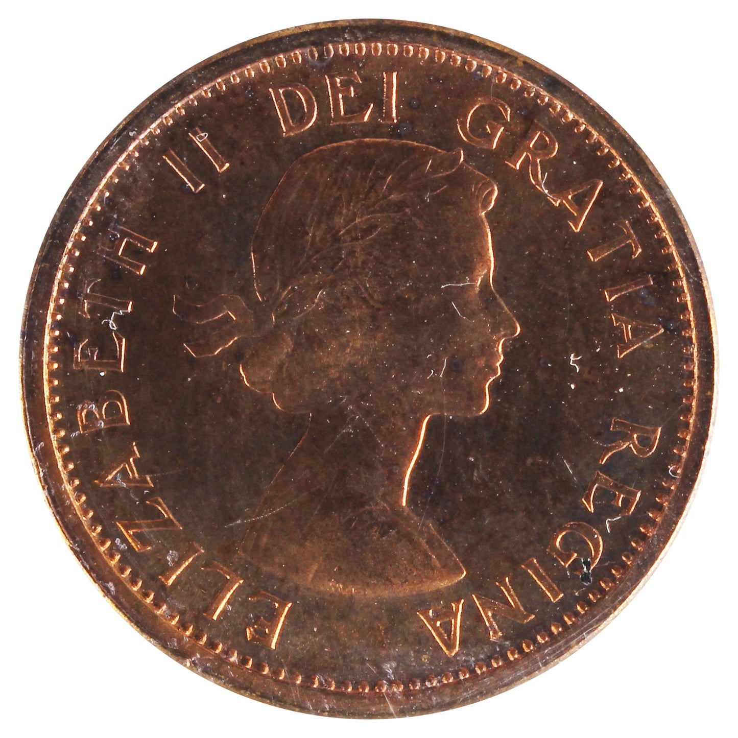 1958 Canada 1-cent ICCS Certified PL-65 Red