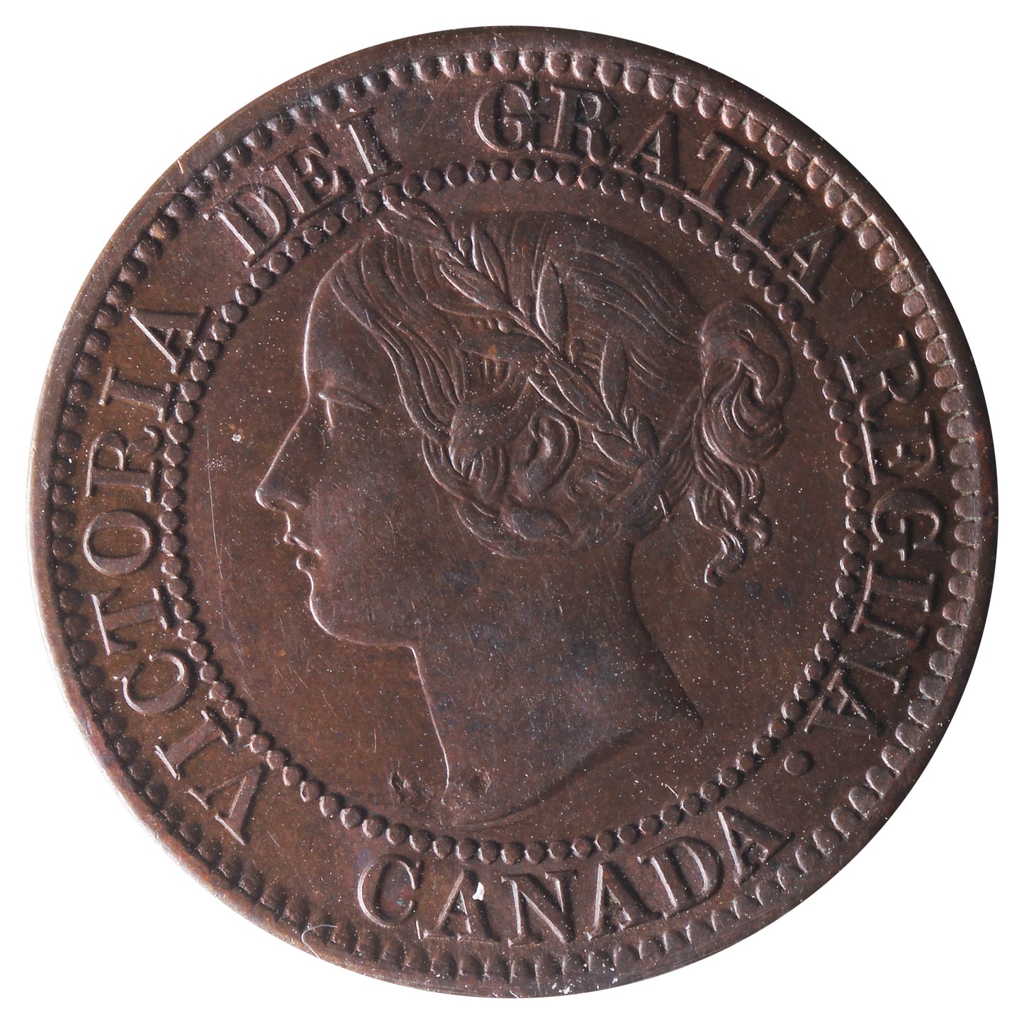 1859 Wide 9/8 Canada 1-cent ICCS Certified AU-55