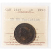 1859 DP N9 Canada 1-cent ICCS Certified EF-40