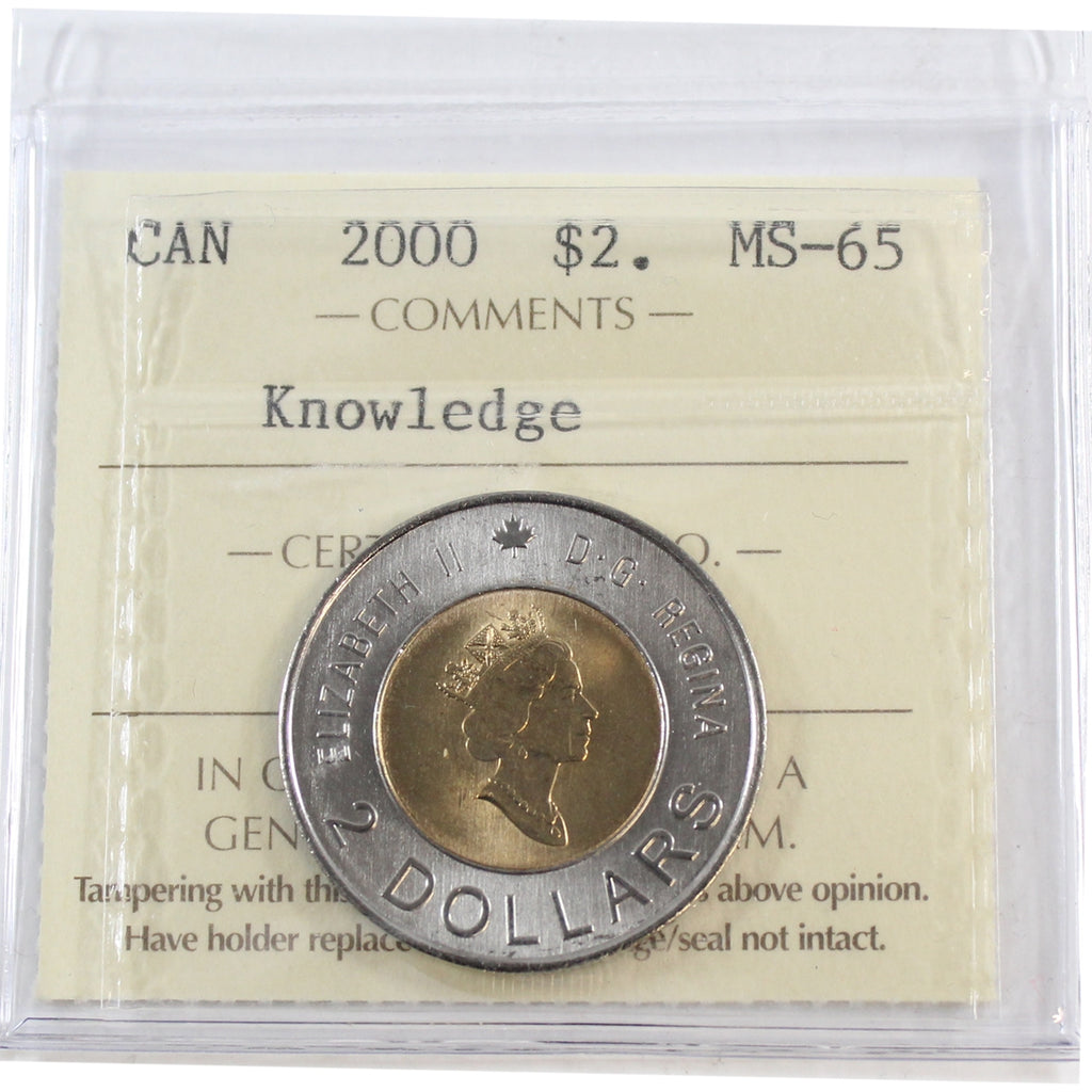 2000 Knowledge Canada Two Dollar ICCS Certified MS-65