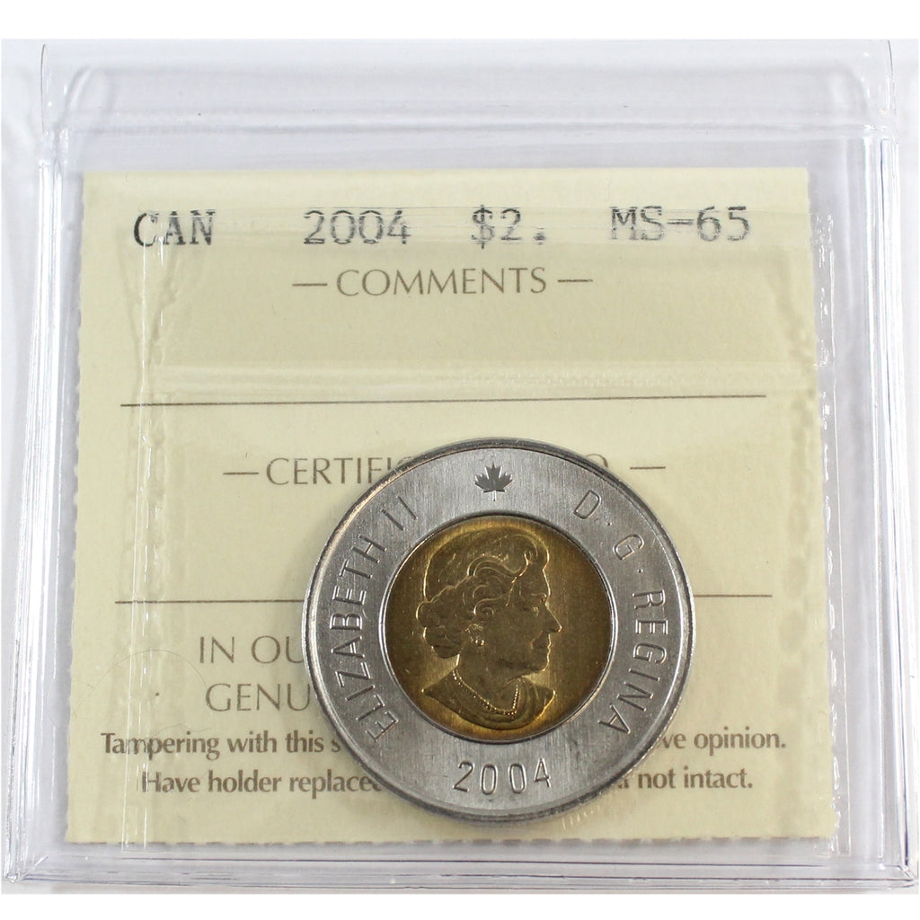 2004 Polar Bear Canada Two Dollar ICCS Certified MS-65