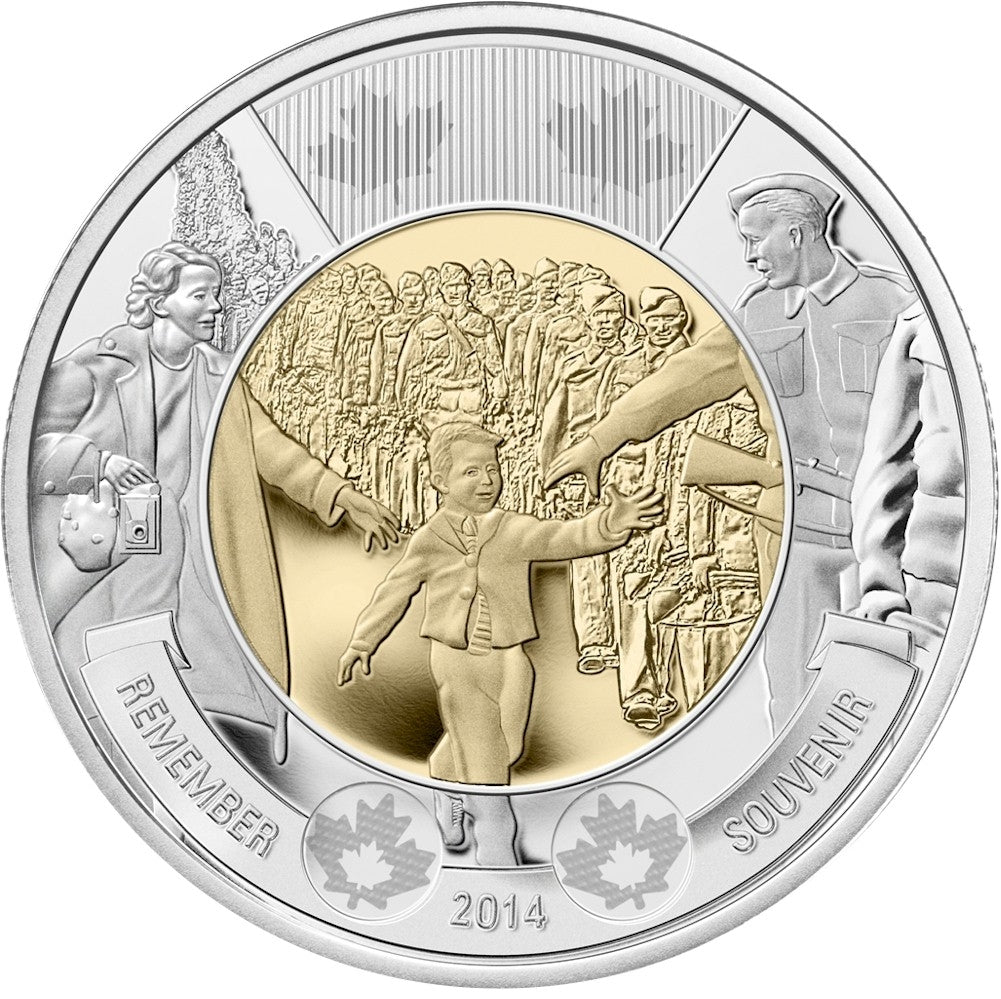 2014 Wait for Me, Daddy Canada Two Dollar Brilliant Uncirculated (MS-63)