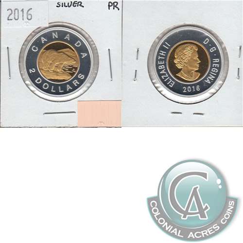 2016 Canada Two Dollar Silver Proof (No Tax)