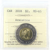 2018 Armistice Canada Two Dollar ICCS Certified MS-65