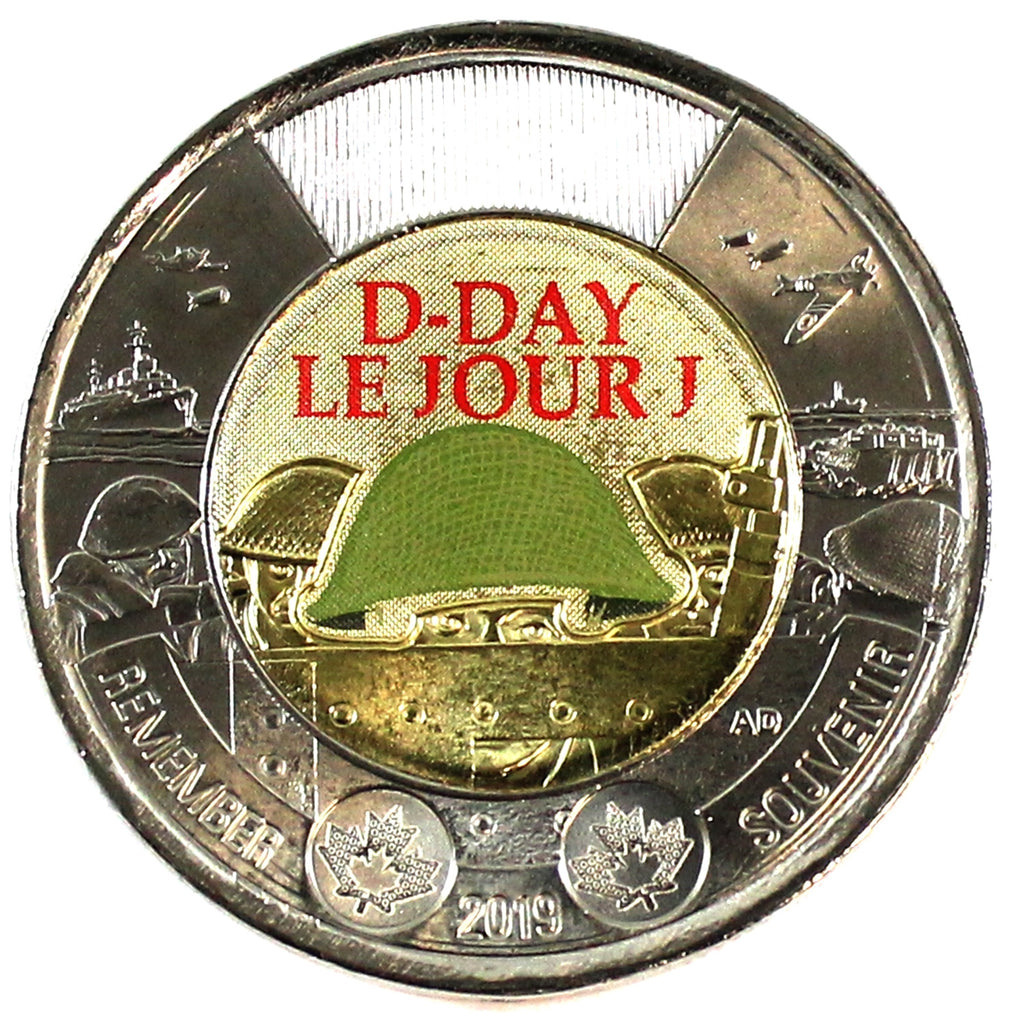 2019 Coloured D-Day Canada Two Dollar Brilliant Uncirculated (MS-63)