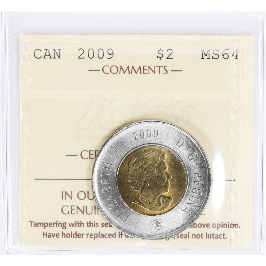 2009 Canada $2 ICCS Certified MS-64