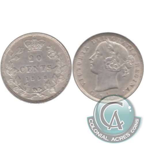 1858 Coinage Canada 20-cents EF-AU (EF-45) $