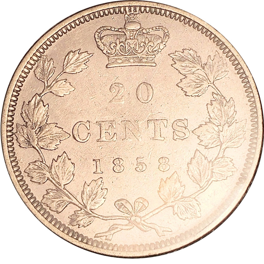 1858 Coinage Canada 20-cents Extra Fine (EF-40) $