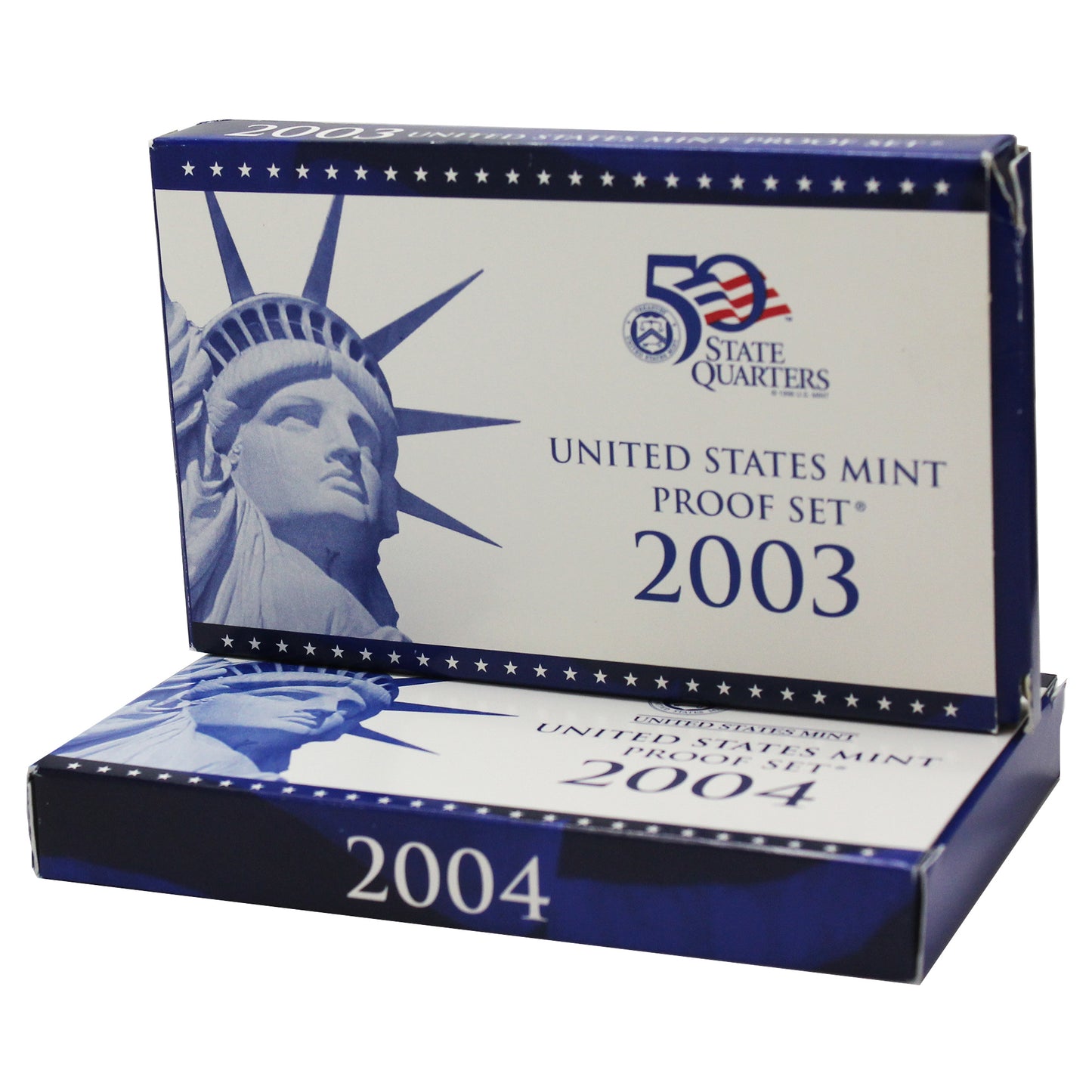 Pair of 2003 & 2004 S USA Proof Sets in Sleeves, 2Pcs (Issues)