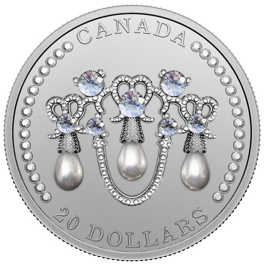 2021 Canada $20 HM Queen Elizabeth II's Lover's Knot Tiara Fine Silver Coin