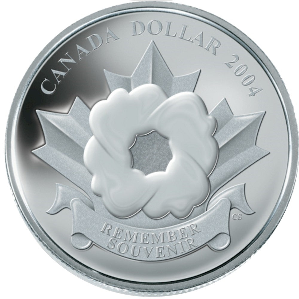 2004 Canada Special Edition The Poppy Proof Silver Dollar (TAX Exempt)