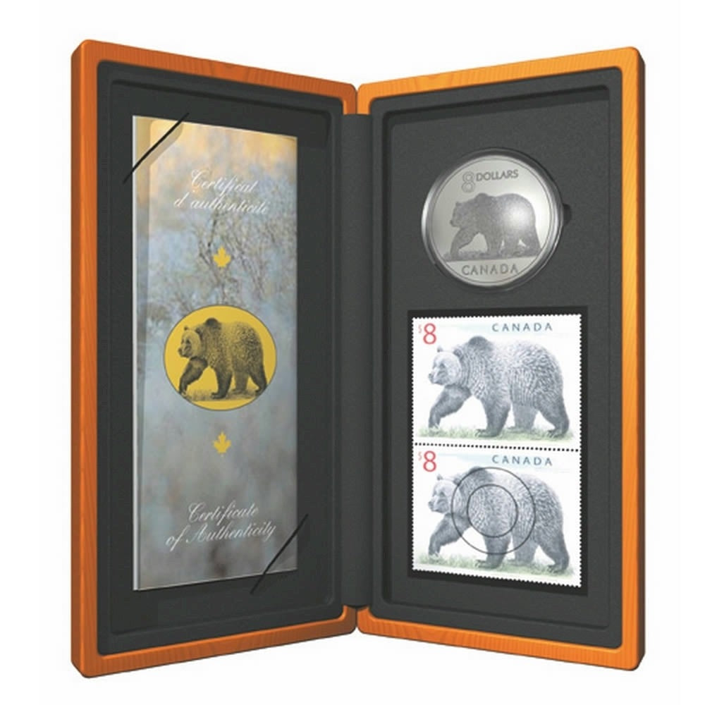 2004 Canada The Great Grizzly Bear $8 Coin and Stamp Set (No Tax)