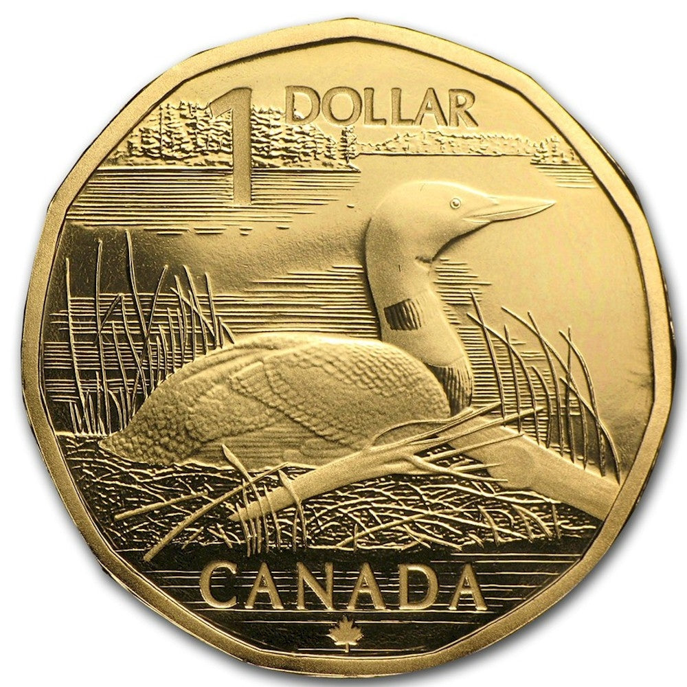 2004 Canada Elusive Loon Dollar Coin and Stamp Set (scuffed sleeve)