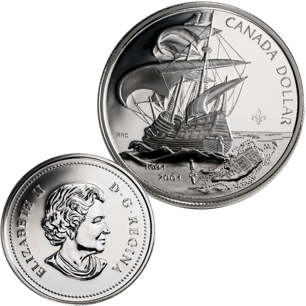 2004 Canada Ile Sainte-Croix Coin and Stamp Set