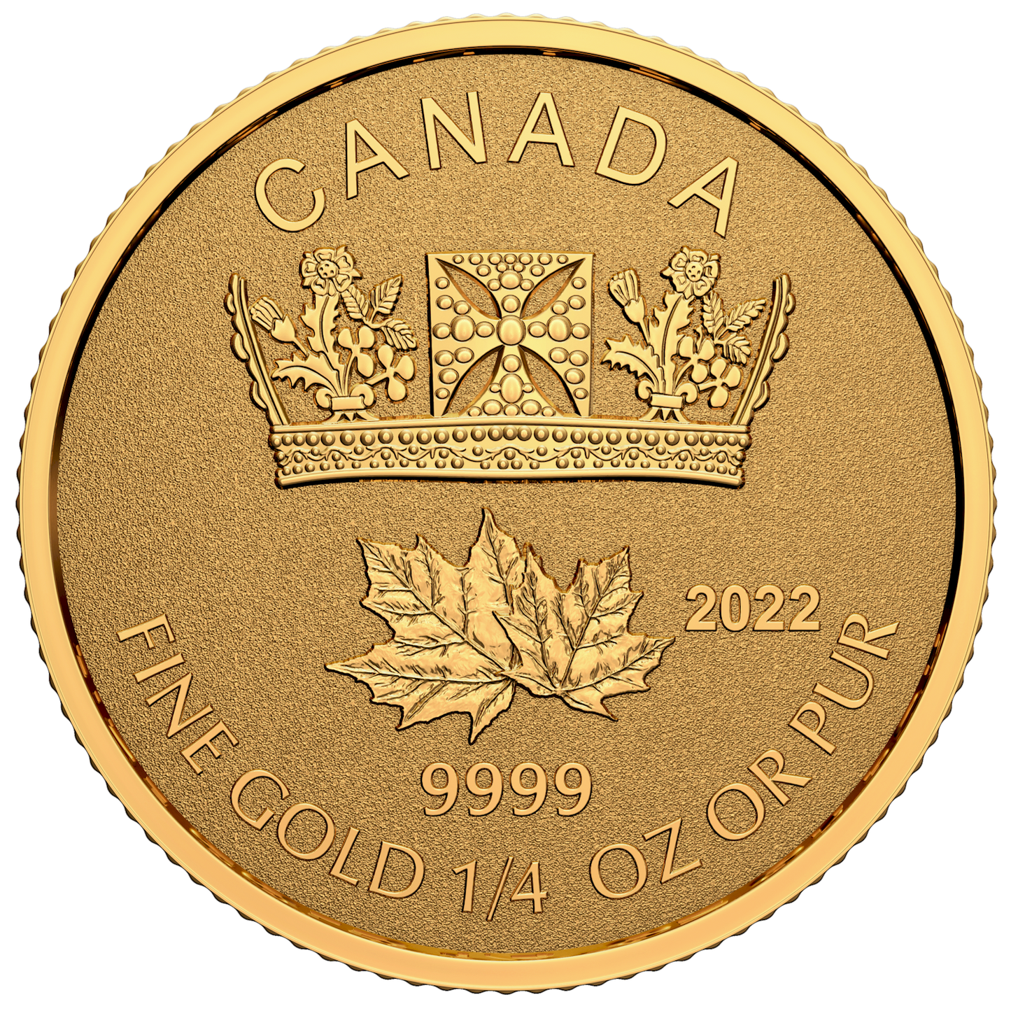 2022 Canada A Shining Crown Pure Gold Fractional Set with Platinum Plated 1oz. (No Tax)