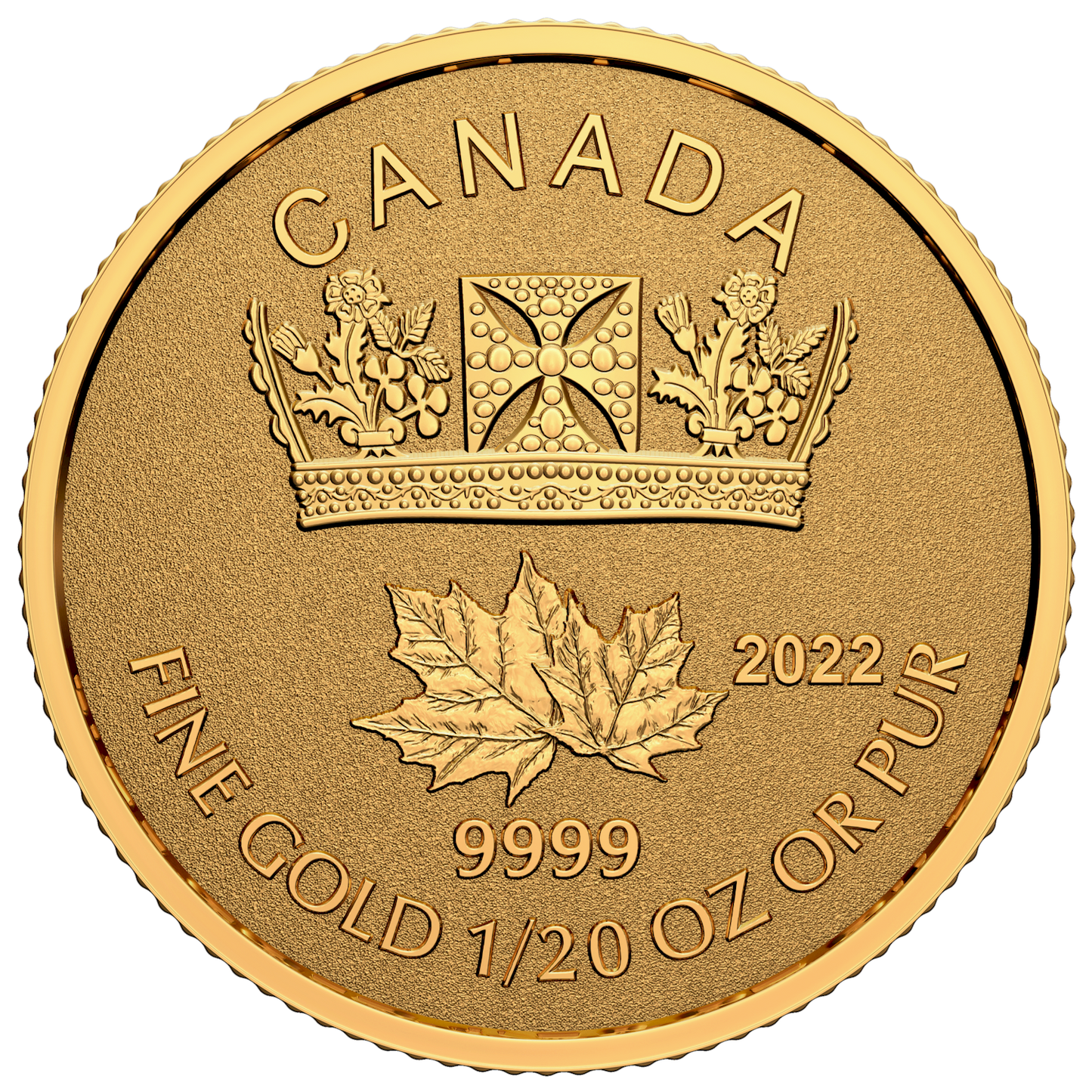 2022 Canada A Shining Crown Pure Gold Fractional Set with Platinum Plated 1oz. (No Tax)