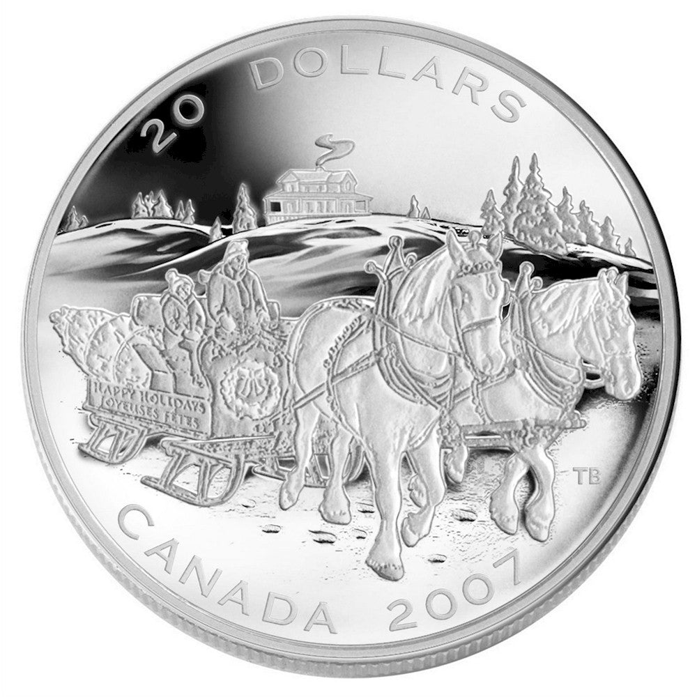 2007 Canada $20 Holiday Sleigh Ride Fine Silver Coin (TAX Exempt)