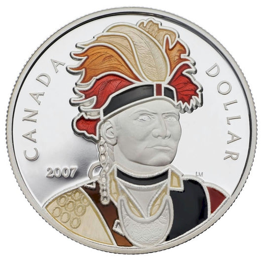 2007 Canada Thayendanegea Enamelled Proof Silver Dollar