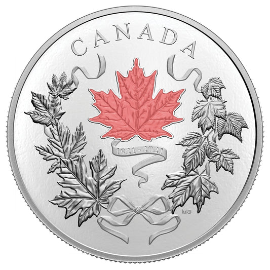 2021 Canada $100 Our National Colours 10oz Fine Silver (No Tax)