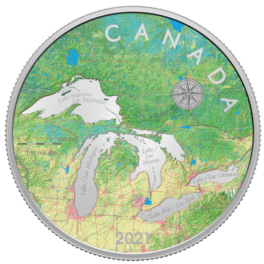 2021 Canada $50 Great Lakes Tribute Fine Silver (No Tax)