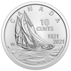 2021 Uncoloured Bluenose Canada 10-cent Brilliant Uncirculated (MS-63)