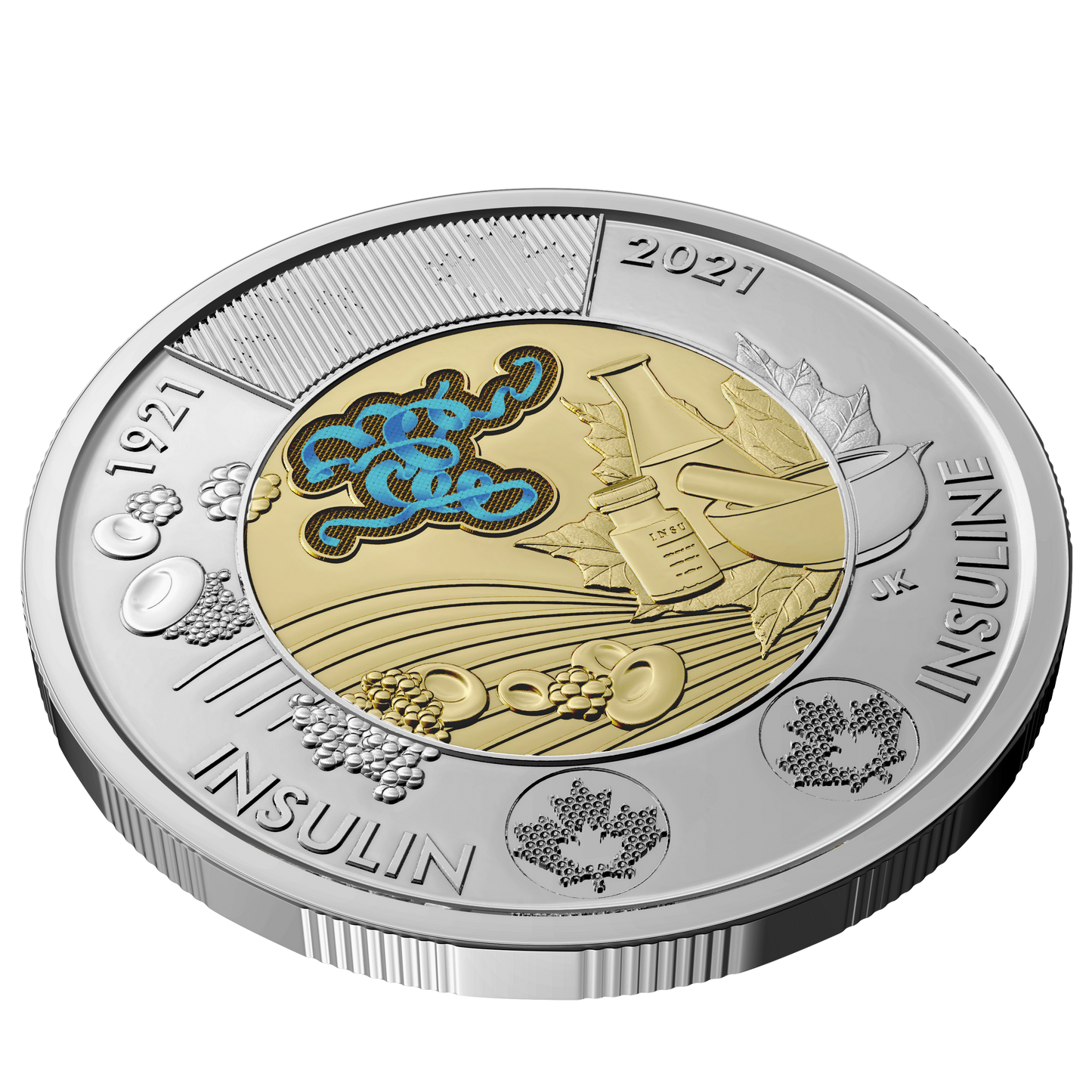 2021 Canada $2 Coloured 100th Anniversary of the Discovery of Insulin Roll of 25pcs