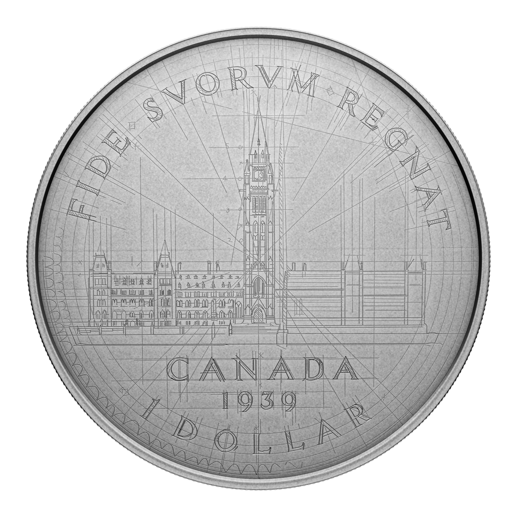 RDC 2024 Canada $1 Emanuel Hahn's Original Sketch: Parliament Fine Silver (No Tax) dented sleeve