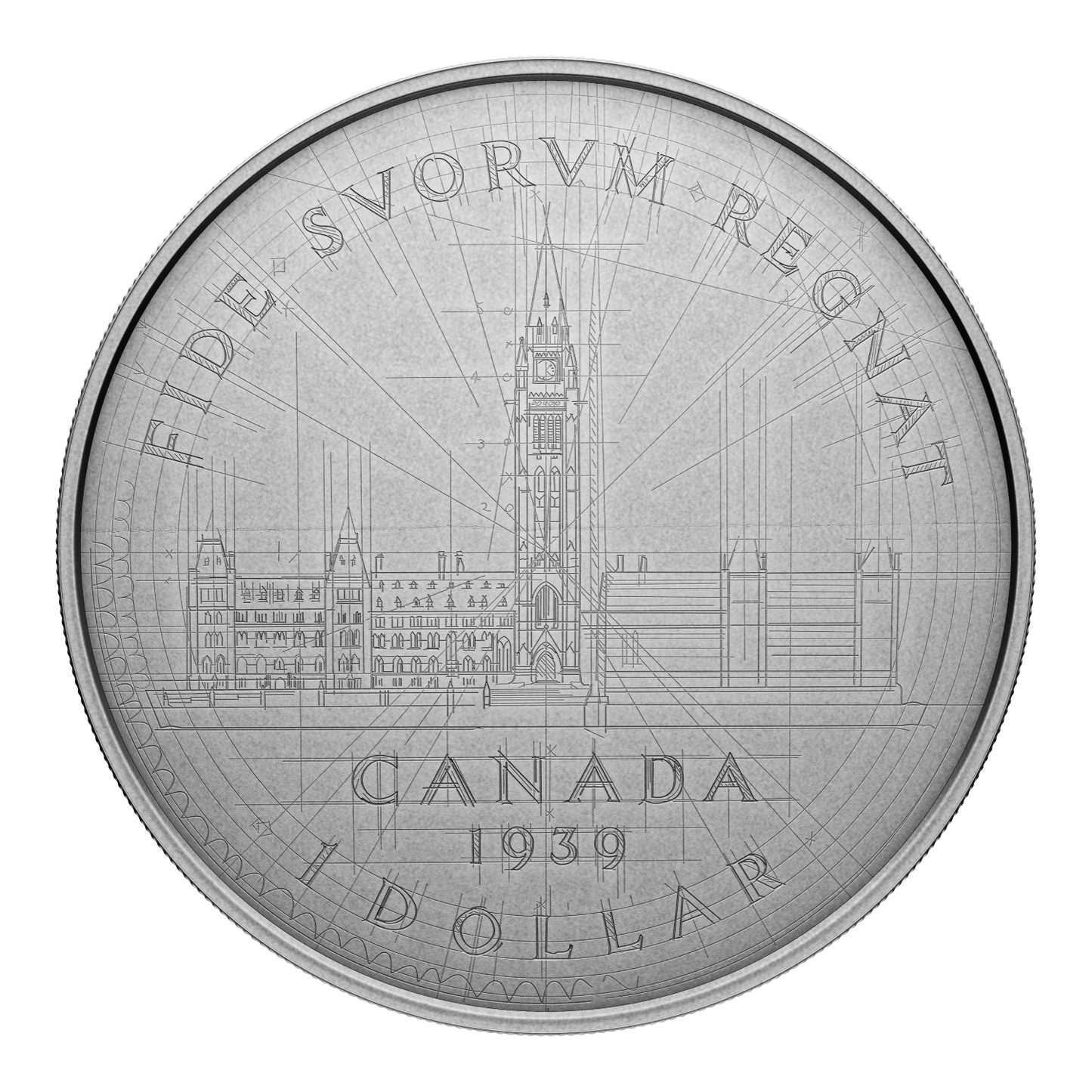 RDC 2024 Canada $1 Emanuel Hahn's Original Sketch: Parliament Fine Silver (No Tax) dented sleeve