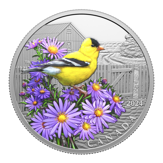 2024 Canada $20 Colourful Birds: American Goldfinch Fine Silver (No Tax)