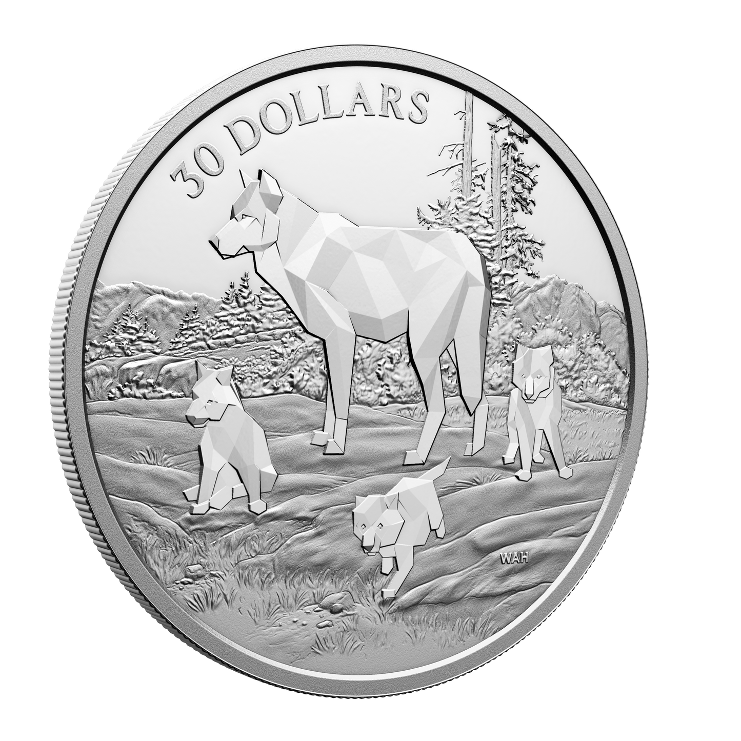 2024 Canada $30 Multifaceted Animal Family: Timber Wolves Fine Silver (No Tax)