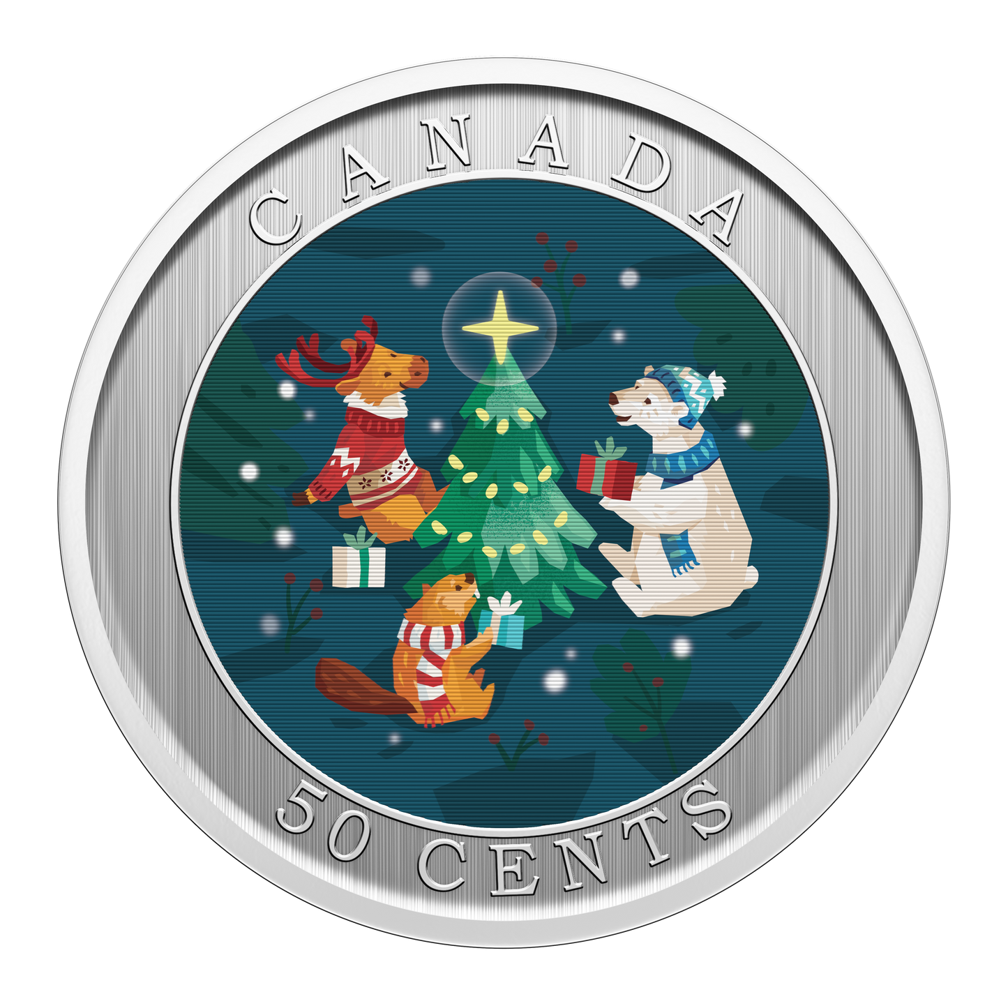 2024 Canada 50-cents Trimming the Holiday Tree Lenticular Coin