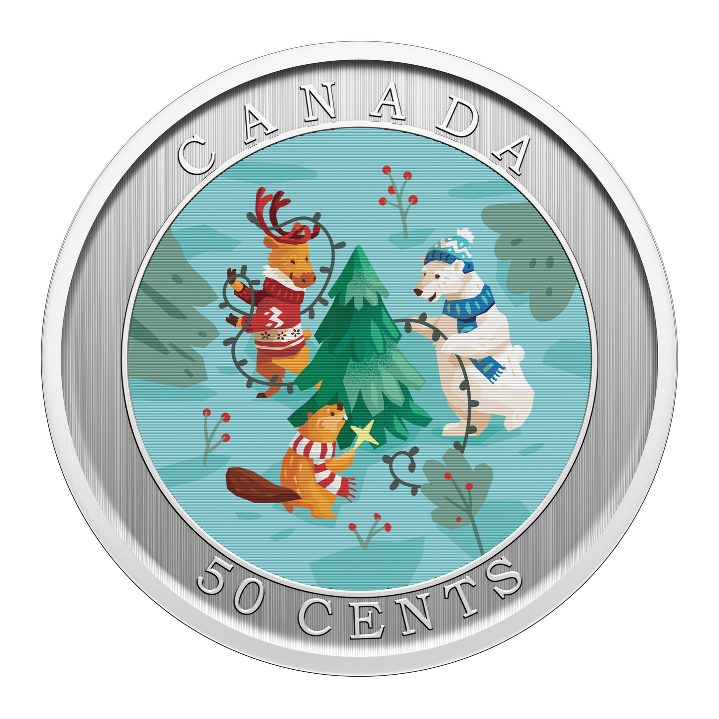 2024 Canada 50-cents Trimming the Holiday Tree Lenticular Coin