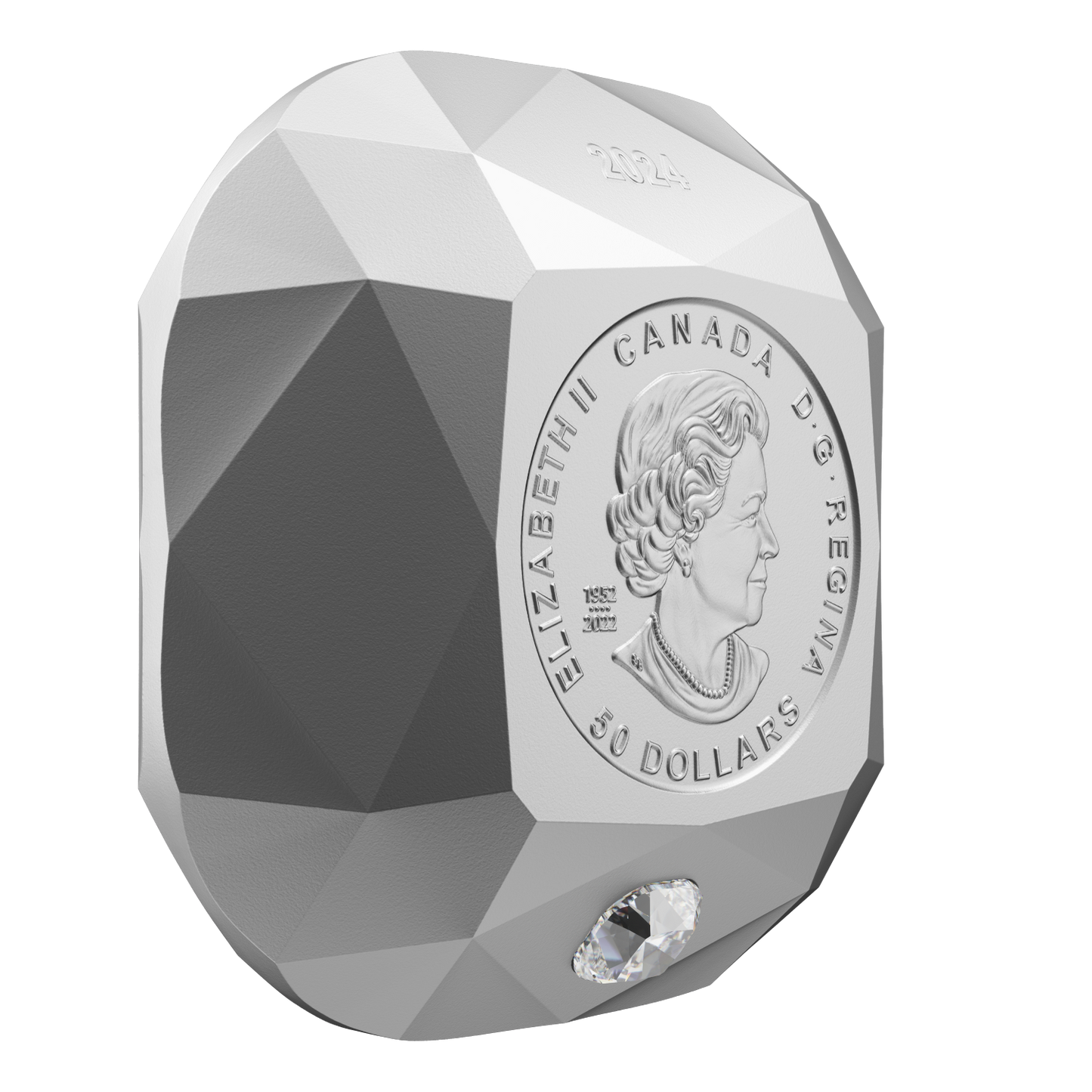 2024 Canada $50 De Beers Ideal Cushion Diamond Fine Silver Diamond Shaped (No Tax)