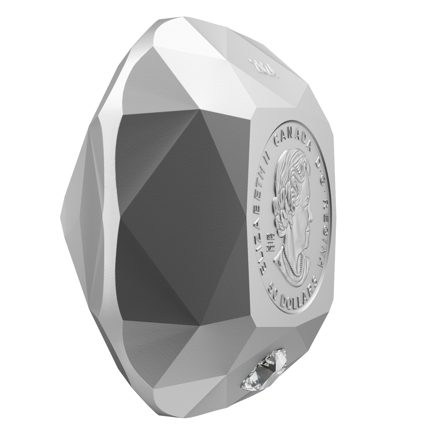 2024 Canada $50 De Beers Ideal Cushion Diamond Fine Silver Diamond Shaped (No Tax)