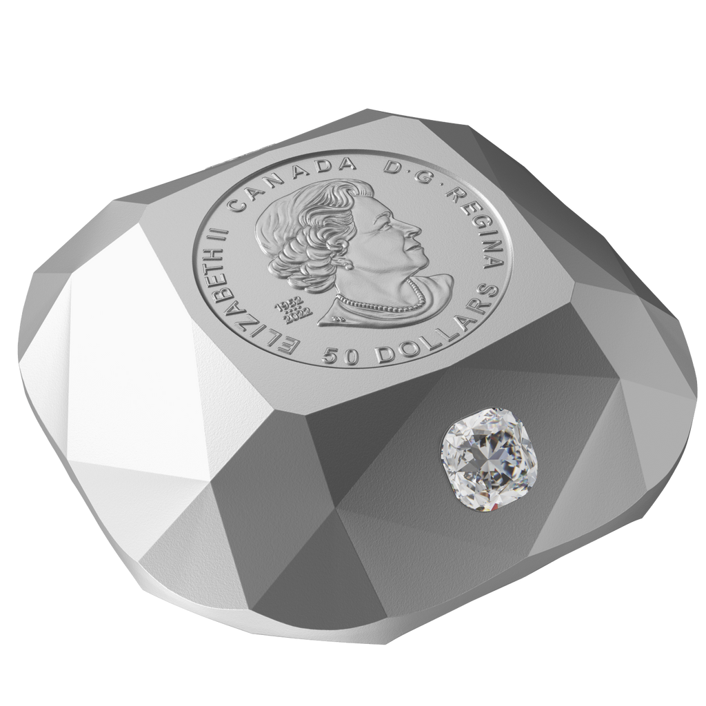 2024 Canada $50 De Beers Ideal Cushion Diamond Fine Silver Diamond Shaped (No Tax)