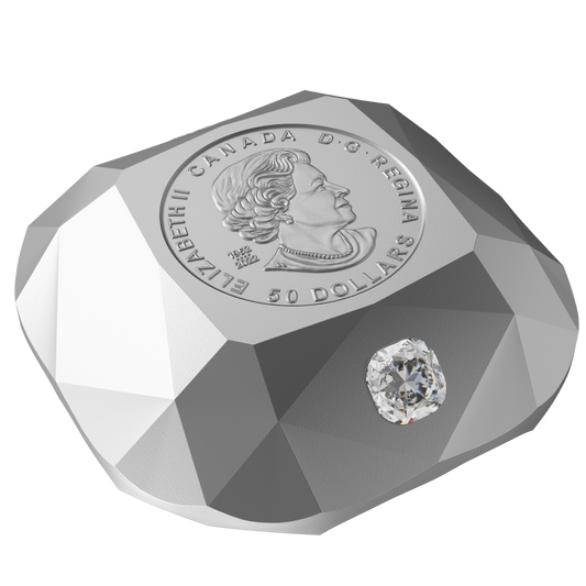 2024 Canada $50 De Beers Ideal Cushion Diamond Fine Silver Diamond Shaped (No Tax)