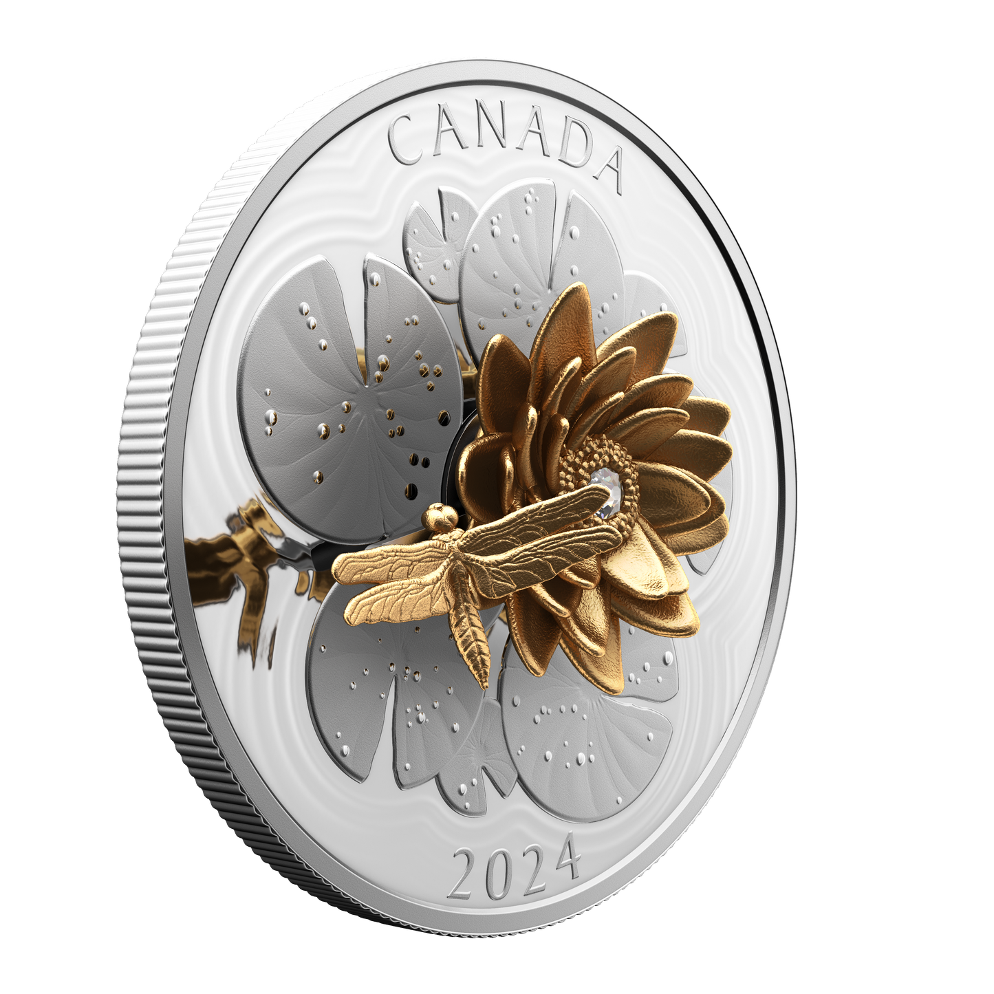 2024 Canada $50 The Dragonfly and the Bloom Fine Silver Coin