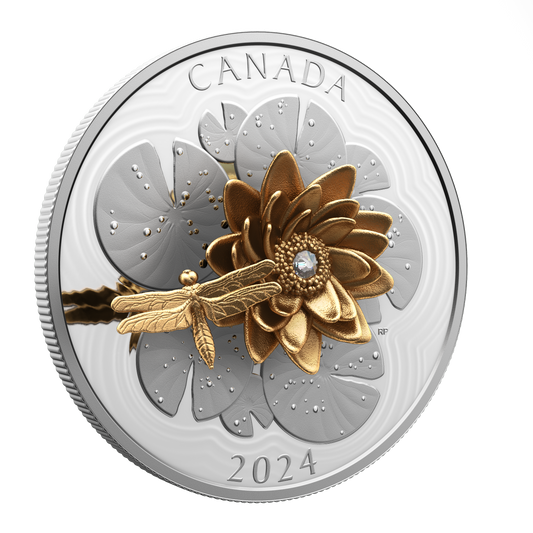 2024 Canada $50 The Dragonfly and the Bloom Fine Silver Coin