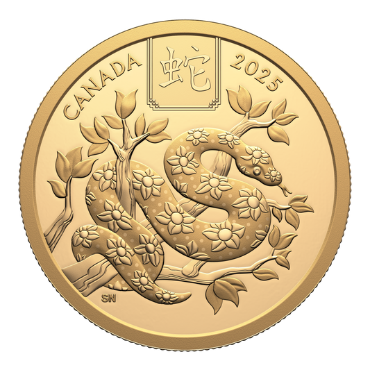 (Pre-Order) 2025 Canada $100 Lunar Year of the Snake Pure Gold Coin (No Tax)